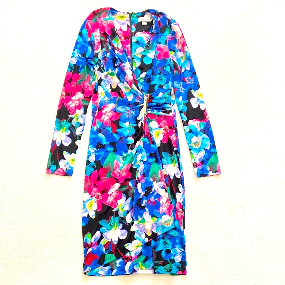 CALVIN KLEIN Wrap Floral Dress